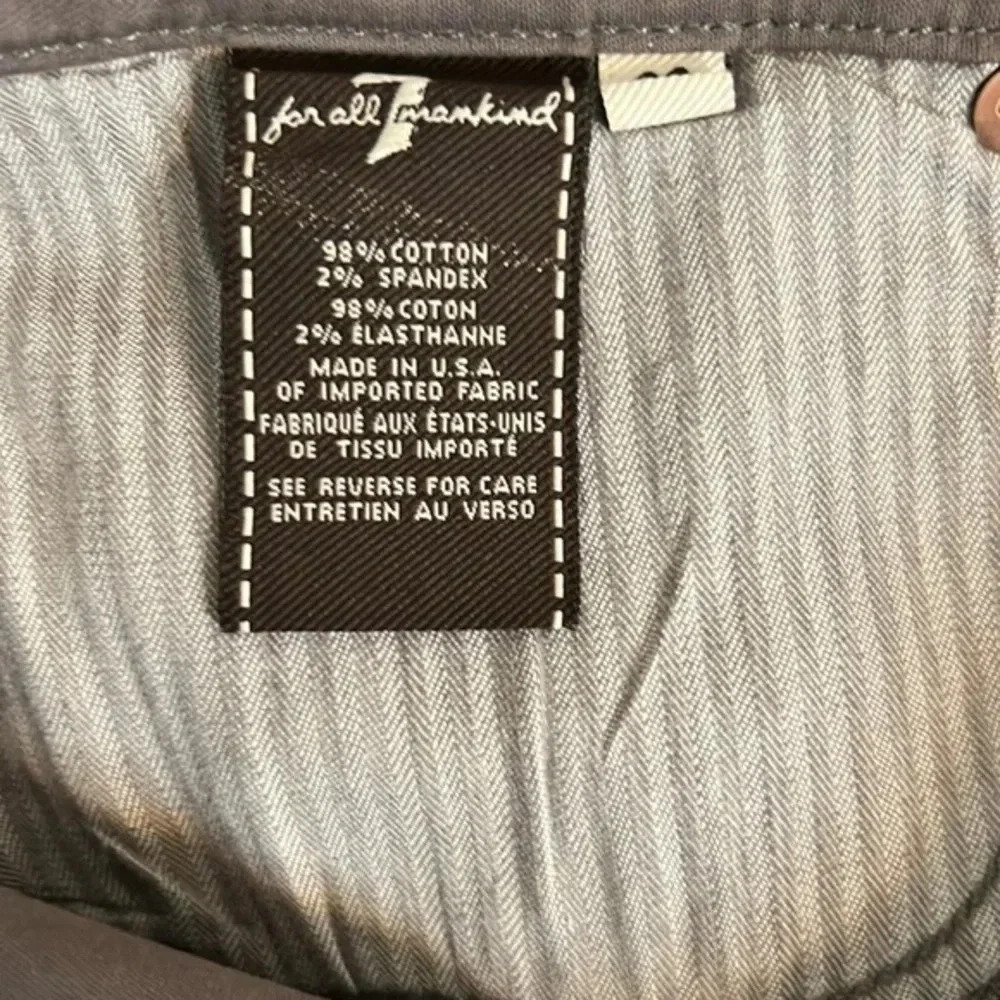 7 for all Mankind Ankle Skinny jeans with light metallic bronze size 32 NWT - Picture 6 of 7